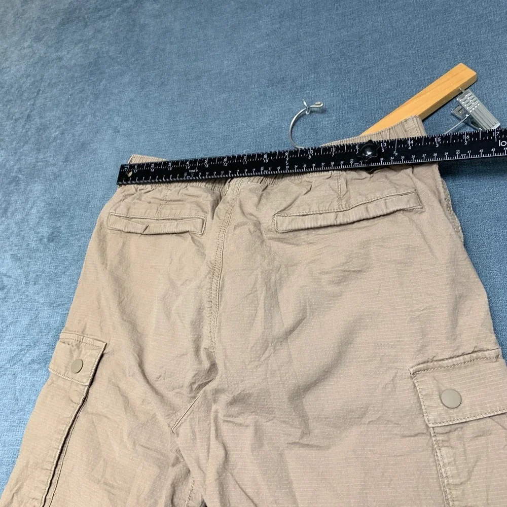 H&M Slim Fit Cargo Pants Mens Small Khaki Ripstop Utility Pocket Hiking Camping